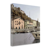 25" Picturesque Tuscan Harbour Giclee Wrap Canvas Wall Art