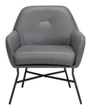 English Elm EE2834 100% Polyurethane, Plywood, Steel Modern Commercial Grade Accent Chair Vintage Gray, Black 100% Polyurethane, Plywood, Steel