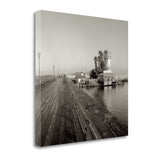 Black and White Beach Pier 4 Giclee Wrap Canvas Wall Art