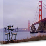 Bistro Café For Two Golden Gate Bridge 1 Giclee Wrap Canvas Wall Art