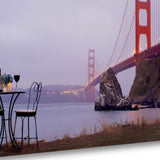 Bistro Café For Two Golden Gate Bridge 1 Giclee Wrap Canvas Wall Art