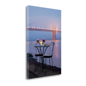 Rectangle Bistro Café Golden Gate Bridge 1 Giclee Wrap Canvas Wall Art