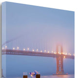 Rectangle Bistro Café Golden Gate Bridge 1 Giclee Wrap Canvas Wall Art