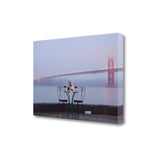 Rectangle Foggy Night Bistro Café Golden Gate Bridge 2 Giclee Wrap Canvas Wall Art