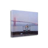 Rectangle Foggy Night Bistro Café Golden Gate Bridge 3 Giclee Wrap Canvas Wall Art