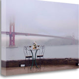 Overcast Bistro Café Golden Gate Bridge 2 Giclee Wrap Canvas Wall Art