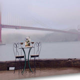 Overcast Bistro Café Golden Gate Bridge 3 Giclee Wrap Canvas Wall Art