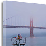 Wine Time For Two Golden Gate Bridge 2 Giclee Wrap Canvas Wall Art