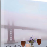 Up Close Overcast Bistro Café Golden Gate Bridge 4 Giclee Wrap Canvas Wall Art