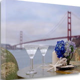 Up Close Beach Style Brunch For Two Golden Gate Bridge 2 Giclee Wrap Canvas Wall Art