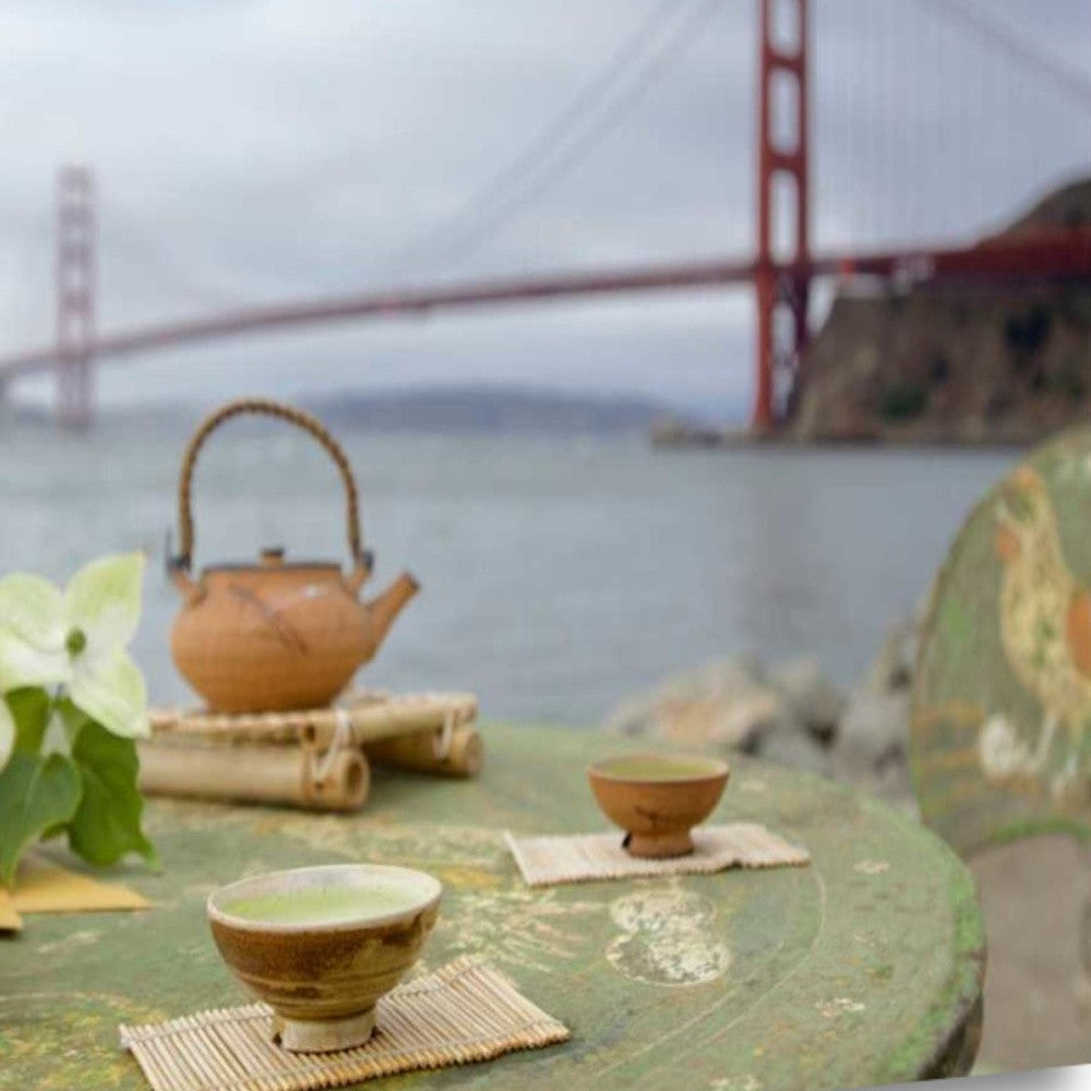 Japanese Tea Golden Gate Bridge 2 Giclee Wrap Canvas Wall Art