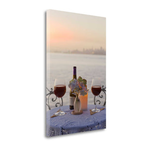 Up Close Sunset Wine Night For Two City 1 Giclee Wrap Canvas Wall Art