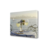 White Wine with Sailboat For Two City 2 Giclee Wrap Canvas Wall Art