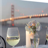 Up Close Romantic Wine Night For Two Golden Gate Bridge 2 Giclee Wrap Canvas Wall Art