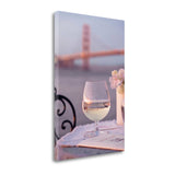 Single Glass of Wine Golden Gate Bridge 3 Giclee Wrap Canvas Wall Art