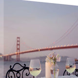 Romantic Wine Night For Two Golden Gate Bridge 3 Giclee Wrap Canvas Wall Art