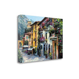 Village Pathway and Colorful Buildings Giclee Wrap Canvas Wall Art