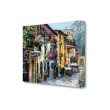 29" Village Pathway and Colorful Buildings Giclee Wrap Canvas Wall Art