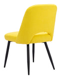 Zuo Modern Teddy 100% Polyester, Plywood, Steel Modern Commercial Grade Dining Chair Set - Set of 2 Yellow, Black 100% Polyester, Plywood, Steel