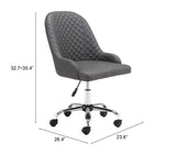 English Elm EE2719 100% Polyurethane, Plywood, Steel Modern Commercial Grade Office Chair Gray, Chrome 100% Polyurethane, Plywood, Steel