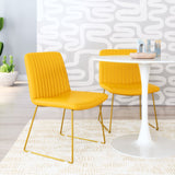 Zuo Modern Joy 100% Polyurethane, Plywood, Steel Modern Commercial Grade Dining Chair Set - Set of 2 Yellow 100% Polyurethane, Plywood, Steel