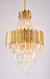 Bethel Gold Chandelier in Stainless Steel & Crystal