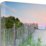 47" Beach Entrance with Pink Sunset 4 Giclee Wrap Canvas Wall Art