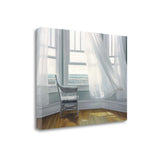 Lonesome Single Chair with Flying White Curtains Giclee Wrap Canvas Wall Art