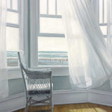 32" Lonesome Single Chair with Flying White Curtains Giclee Wrap Canvas Wall Art