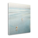 Coastal Two Seagulls on the Beach Giclee Wrap Canvas Wall Art