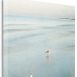 23" Coastal Two Seagulls on the Beach Giclee Wrap Canvas Wall Art