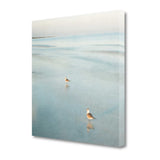 26" Coastal Two Seagulls on the Beach Giclee Wrap Canvas Wall Art