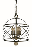 4-Light Mahogany Bronze/Antique Brass Nantucket Chandelier