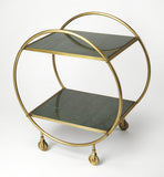 Orian Green Marble & Metal Bar Cart