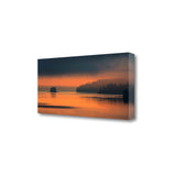 Orange Sunset on Lake 1 Giclee Wrap Canvas Wall Art