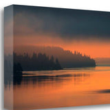 Orange Sunset on Lake 2 Giclee Wrap Canvas Wall Art