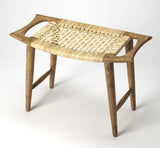 Tristan Natural Wood & Rattan Stool