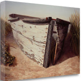 29" Vintage Fishing Single White Boat Giclee Wrap Canvas Wall Art