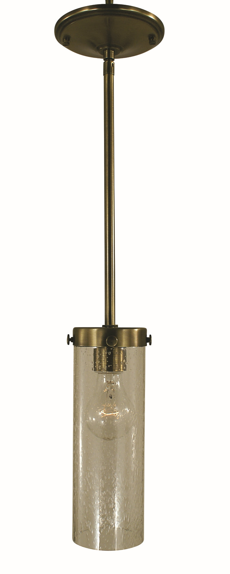 1-Light Antique Brass/Clear Glass Hammersmith Pendant