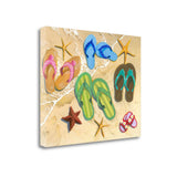 Flip Flops and Starfish 3 Giclee Wrap Canvas Wall Art