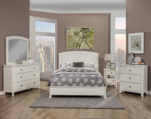 Alpine Furniture Baker California King Panel Bed, White 977-W-07CK White Mahogany Solids & Veneer 77 x 90 x 54