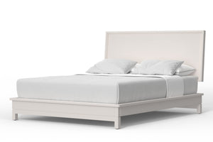 Nova California King Platform Bed - Elegant Chalk White Finish, Mahogany Design, No Box Spring Needed