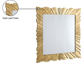 Golda Gold Leaf / Glass / Engineered Wood Contemporary Gold Leaf Mirror - 42" W x 1.5" D x 42" H