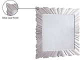 Silverton Silver Leaf / Glass / Engineered Wood Contemporary Silver Leaf Mirror - 42" W x 1.5" D x 42" H
