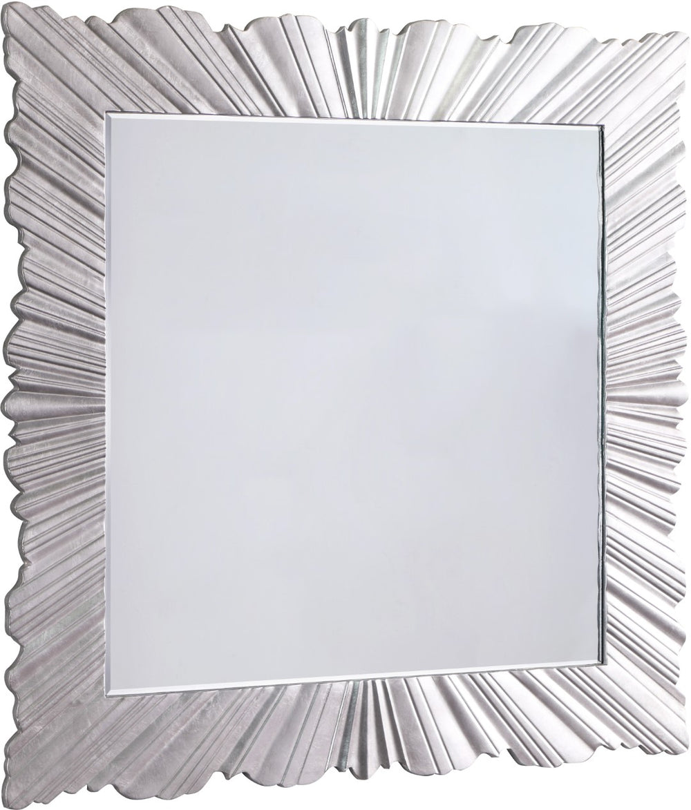 Silverton Silver Leaf / Glass / Engineered Wood Contemporary Silver Leaf Mirror - 42" W x 1.5" D x 42" H