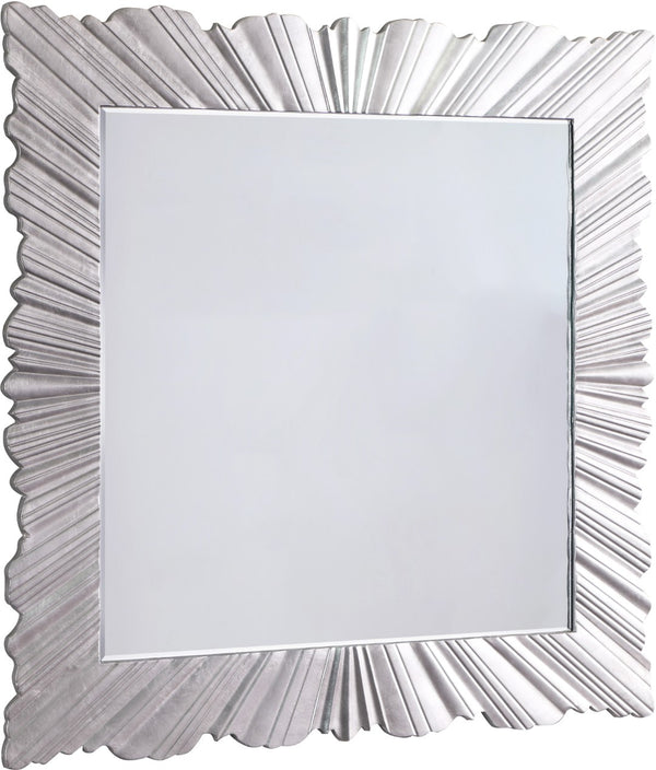 Silverton Silver Leaf / Glass / Engineered Wood Contemporary Silver Leaf Mirror - 42" W x 1.5" D x 42" H