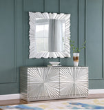 Silverton Silver Leaf / Glass / Engineered Wood Contemporary Silver Leaf Mirror - 42" W x 1.5" D x 42" H