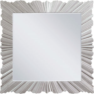 Silverton Silver Leaf / Glass / Engineered Wood Contemporary Silver Leaf Mirror - 42" W x 1.5" D x 42" H