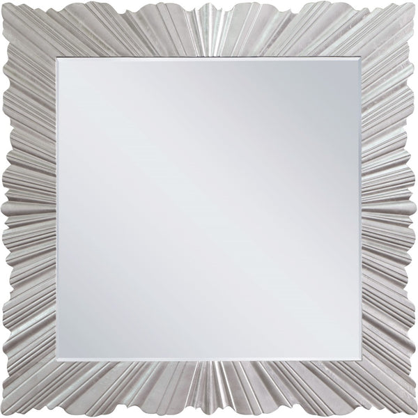 Silverton Silver Leaf / Glass / Engineered Wood Contemporary Silver Leaf Mirror - 42" W x 1.5" D x 42" H