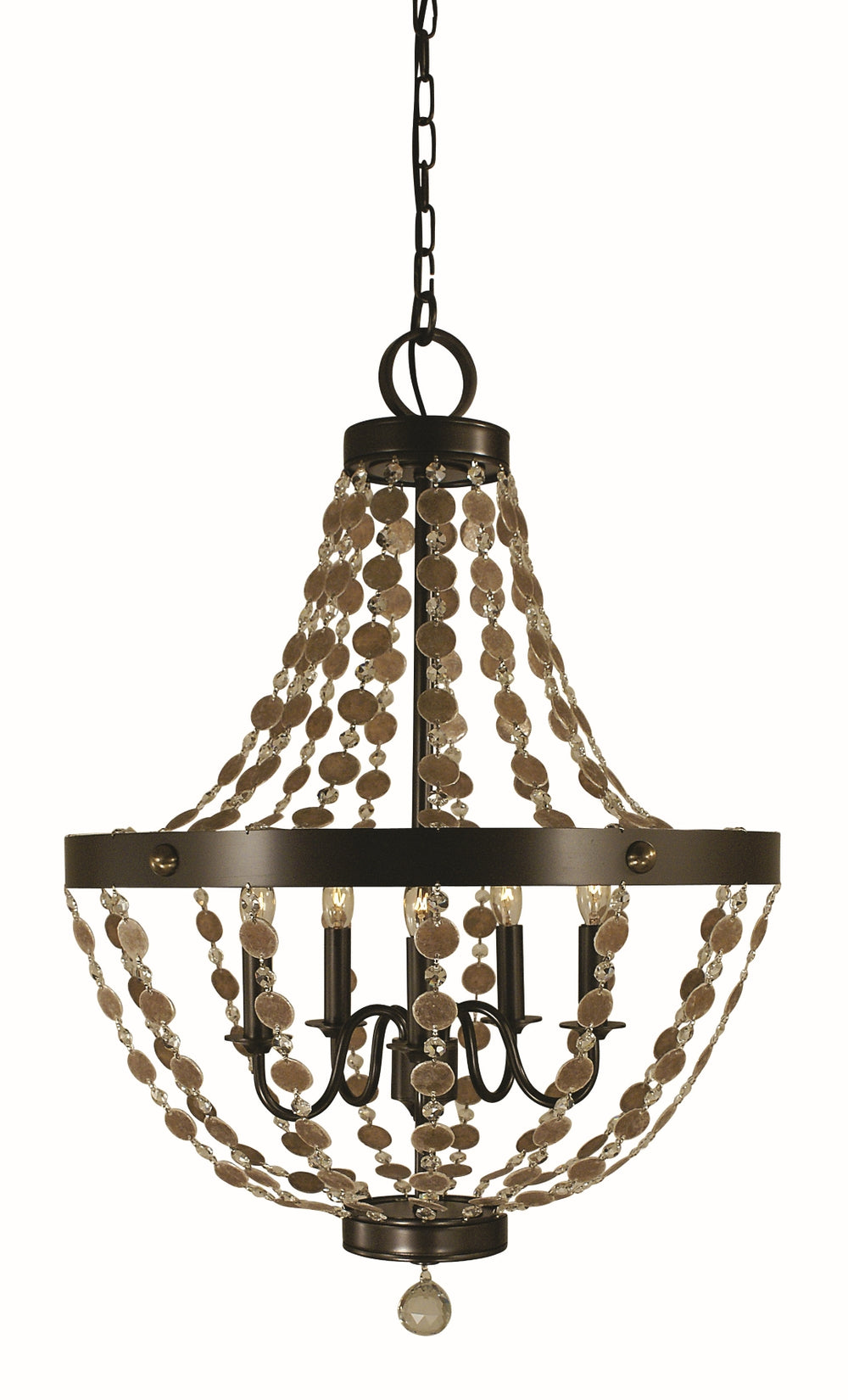 5-Light Mahogany Bronze Naomi Chandelier